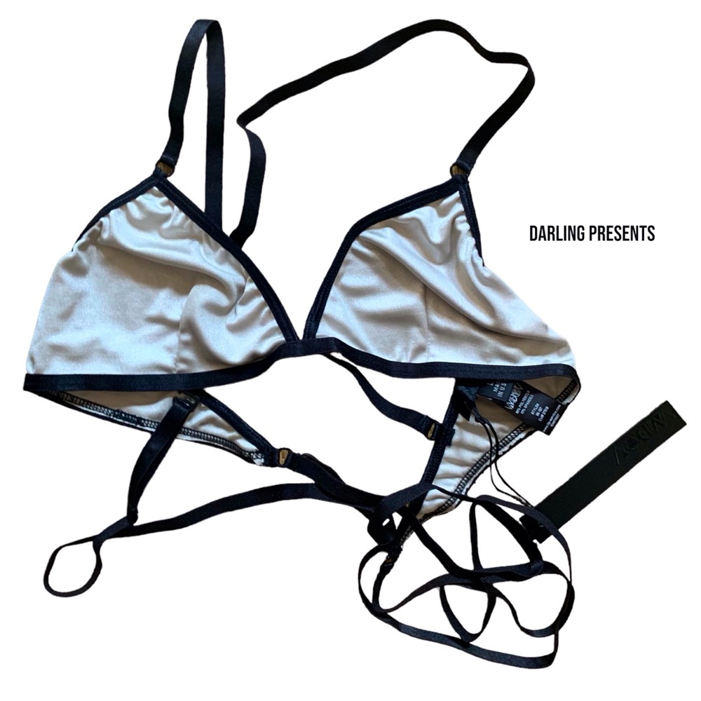 Dolls Kill Widow Spandex Tribra Women Color Off White Size L